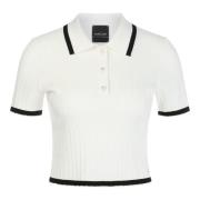 Geknipte polo-shirt met contraststrepen Marc Cain , White , Dames