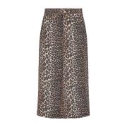 Luipaardprint Rok Bruin Ganni , Brown , Dames