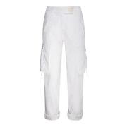 Cargo Broek Wit met Zakken Sportmax , White , Dames