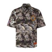 Camouflage Popeline Shirt met Logodetail Heron Preston , Multicolor , ...