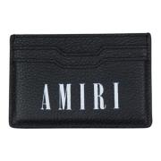 Luxe Leren Kaarthouder Zwart Amiri , Black , Heren