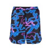 Neon-Print Zwemshorts Valentino , Multicolor , Heren