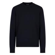 Blauwe Sweater Essentials Collectie Armani , Blue , Heren