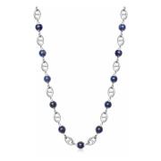 Men's Silver Mariner Chain with Blue Lapis Nialaya , Gray , Heren