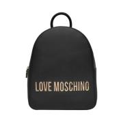 Ivoor Trendy Rugzak met Gouden Details Moschino , Black , Dames