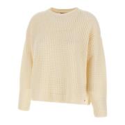 Witte Wol Crew Neck Sweater Herno , White , Dames