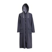 Mat Lang Regenjas met Aqua Guard Rits Stutterheim , Blue , Dames