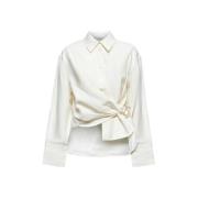 Asymmetrische Ivoorblouse met Gedraaide Details JW Anderson , Beige , ...