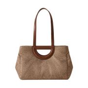 Elegante Shopper met Dubbele Handvatten Borbonese , Brown , Dames