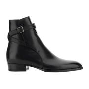 Leren Jodhpur Enkellaarzen Mannen Saint Laurent , Black , Heren