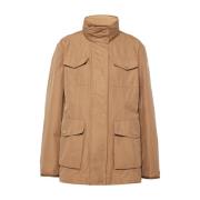 Snap Button Blend Jas met Zakken Moncler , Brown , Dames