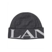 Wol Logo Hoed Vrouwen Beanie Lanvin , Gray , Unisex