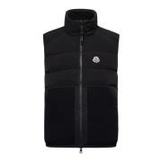 Zwarte Gewatteerde Gewatteerde Donsvest Moncler , Black , Heren