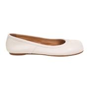 Crème Leren Tabi Ballerina Schoenen Maison Margiela , Beige , Dames