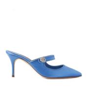 Kristalsluiting Juweel Muiltjes Manolo Blahnik , Blue , Dames