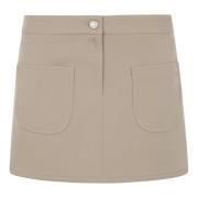 Zand Mini-Rok Twill 2-Zakken Courrèges , Beige , Dames