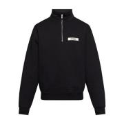 Zwart Logo Halve Rits Hoge Hals Jacquemus , Black , Heren