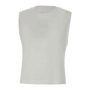 Mouwloze Katoenen Top met Logopatch Iceberg , White , Dames