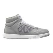 Hoge Diamant Sneakers Vrouwen Leer Rubber Dior , Gray , Dames