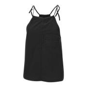 Zwarte Katoenen Poplin Haltertop Iceberg , Black , Dames