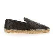 Leren Instap Espadrilles met Intreccio Motief Bottega Veneta , Brown ,...