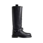 Leren Hoge Laarzen Vrouwen Italië Burberry , Black , Dames