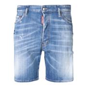 Blauwe Slim Fit Shorts Verhoog Stijl Dsquared2 , Blue , Heren