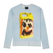 Geprinte Zijde Wol Trui Givenchy , Blue , Heren