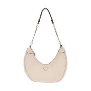 Witte Shopper Tas met Gouden Details Guess , Beige , Dames