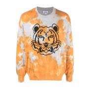 Tie Dye Tiger Sweater Kenzo , Orange , Heren