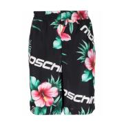 Bloemenprint zijden shorts Moschino , Multicolor , Heren