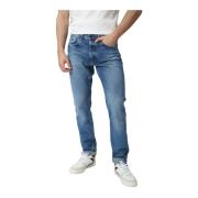 Slim Skinny Denim Jeans Blauw Pepe Jeans , Blue , Heren