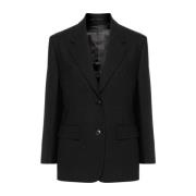 Wollen Blazer met Knoopsluiting Prada , Black , Dames