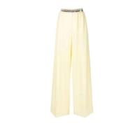 Logo Wol Wijde Pijp Broek Stella McCartney , Yellow , Dames