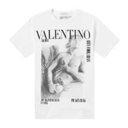 Archiefprint T-shirt Korte Mouw Mannen Valentino , White , Heren