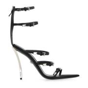 Point-Points Sandalen met Zijde Details Versace , Black , Dames