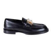 Leren Loafers met Top Logo Plaque Dolce & Gabbana , Black , Heren