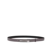 Grijze leren riem met logogesp Dolce & Gabbana , Gray , Dames