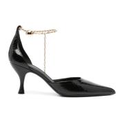 Leren pumps met lak effect Salvatore Ferragamo , Black , Dames