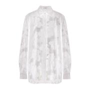 Bloemenprint knoopshirt voor vrouwen Salvatore Ferragamo , White , Dam...