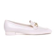 Leren Vierkante Neus Loafers Vrouwen Italië Stuart Weitzman , Beige , ...