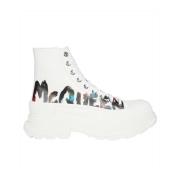 Canvas Sneakers met Rubberen Zool Alexander McQueen , White , Heren