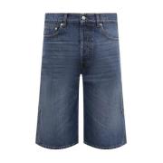 Denim Shorts met Achterlogo Patch Alexander McQueen , Blue , Heren