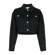 Denim Cropped Jack Made in Italy Alexander McQueen , Black , Dames