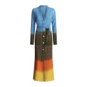 Wollen jurk met uitlopende silhouet Etro , Multicolor , Dames