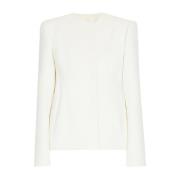 Cocoon-achtige jas met juk en afgeronde vorm Sportmax , White , Dames