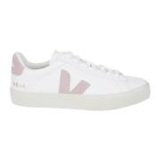 Witte leren sneakers met roze suède Veja , White , Dames