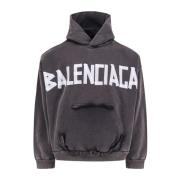 Vintage Logo Hoodie Balenciaga , Gray , Heren