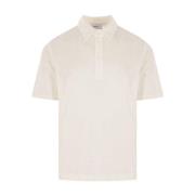 Witte Linnen Polo Shirt Lardini , White , Heren