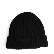 Zwarte Beanie Hoed met Goggle-details C.p. Company , Black , Heren